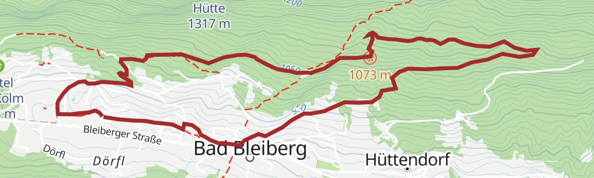 Route map: Bewegungsarena Bad Bleiberg - Mühlbacher-Runde (B6)